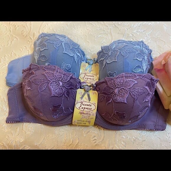🎀Beaute express sexy push up lace Bra set of 2 Size :34B - Picture 4 of 11
